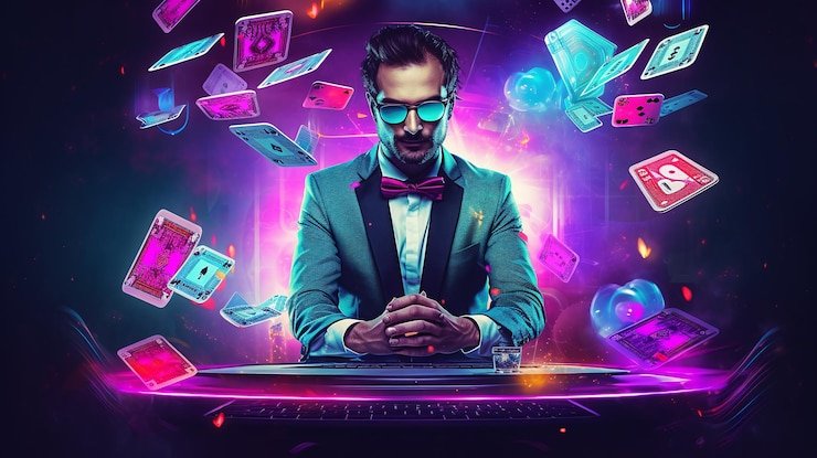 Ilustrasi pengguna menikmati taruhan olahraga melalui perangkat mobile dengan tampilan hijau menyegarkan